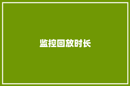 监控回放时长