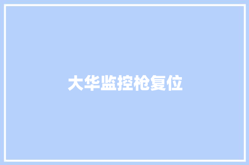 大华监控枪复位