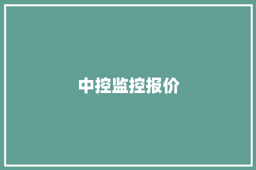 中控监控报价,记录仪十大品牌排行榜。
