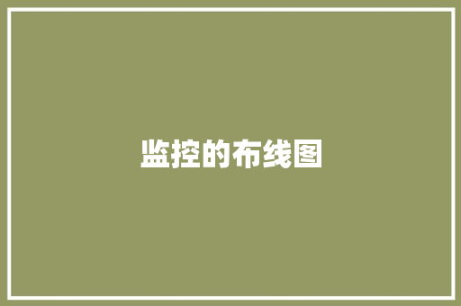监控的布线图