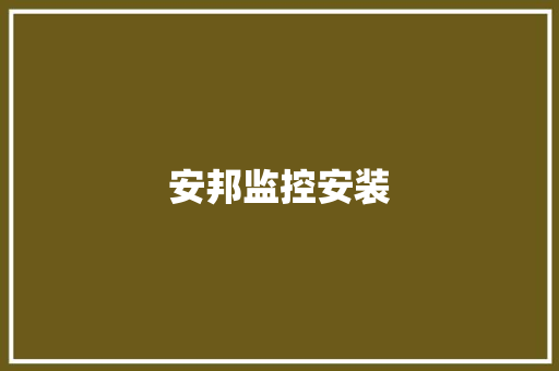 安邦监控安装 安邦监控安装 智能家居