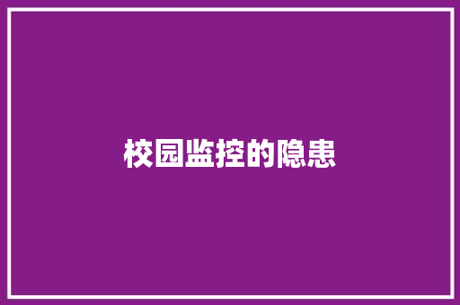 校园监控的隐患