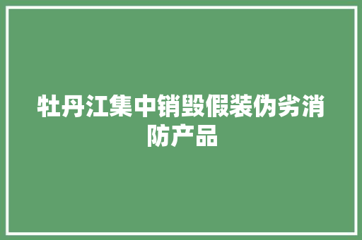 牡丹江集中销毁假装伪劣消防产品