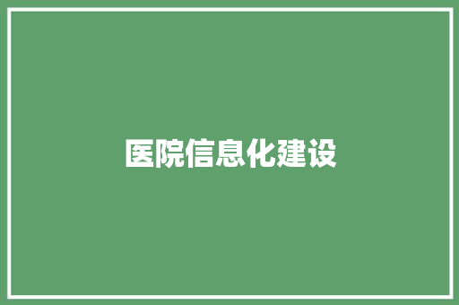 医院信息化建设