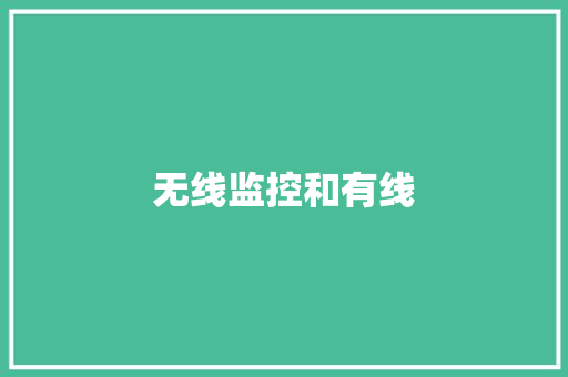 无线监控和有线