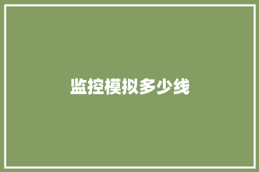 监控模拟多少线