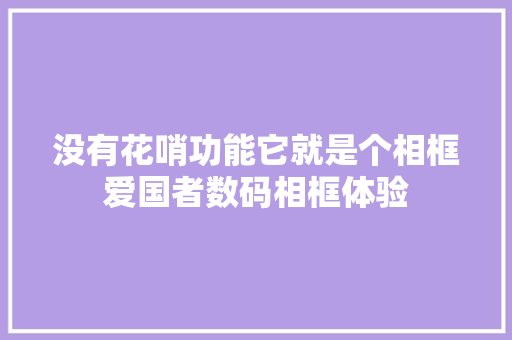 没有花哨功能它就是个相框爱国者数码相框体验
