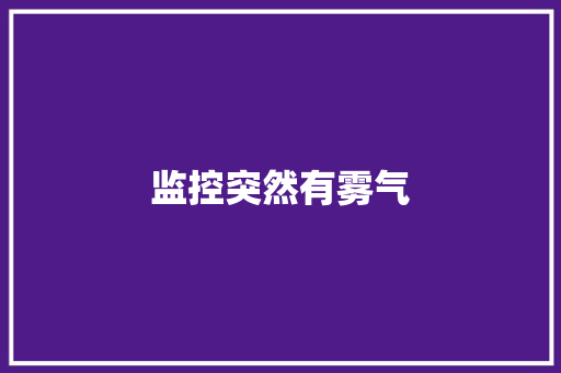 监控突然有雾气