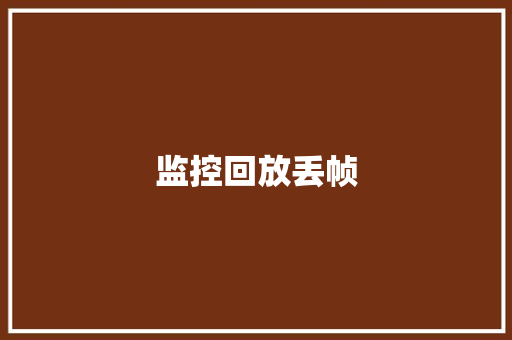 监控回放丢帧