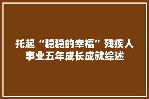 托起“稳稳的幸福”残疾人事业五年成长成就综述