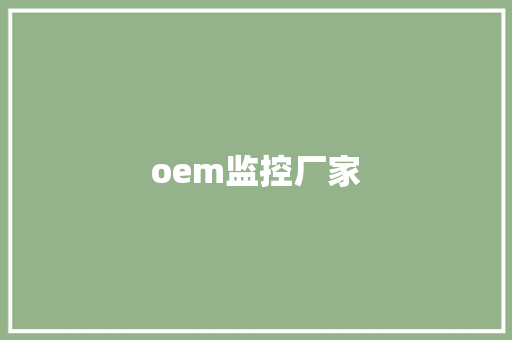 oem监控厂家 oem监控厂家 人工智能