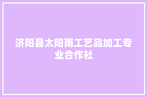 济阳县太阳雨工艺品加工专业合作社