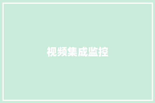 视频集成监控,监控系统的组成结构。