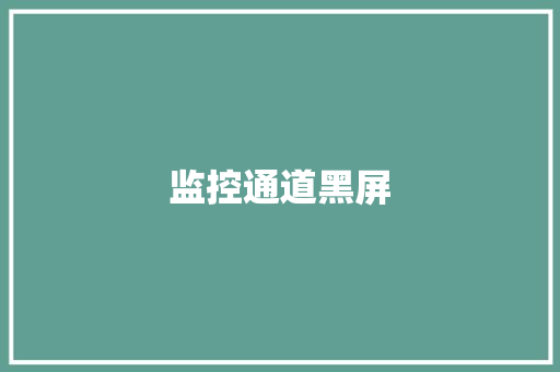 监控通道黑屏