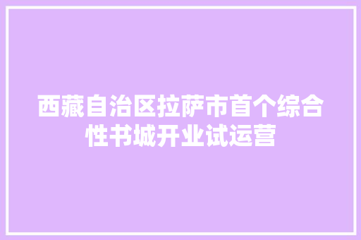 西藏自治区拉萨市首个综合性书城开业试运营