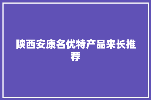 陕西安康名优特产品来长推荐