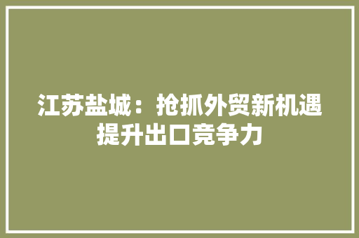江苏盐城：抢抓外贸新机遇提升出口竞争力