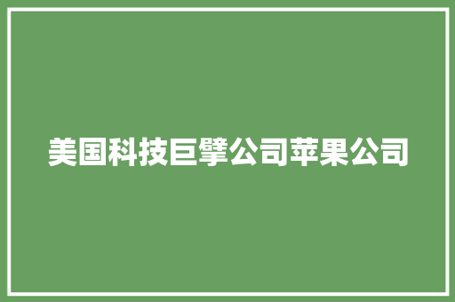 美国科技巨擘公司苹果公司