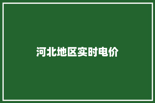 河北地区实时电价