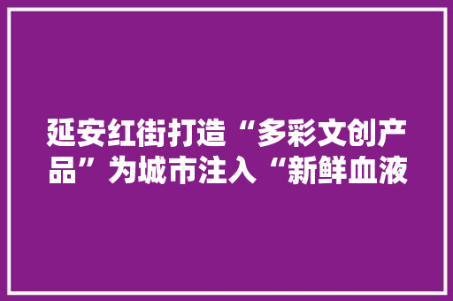 延安红街打造“多彩文创产品”为城市注入“新鲜血液”