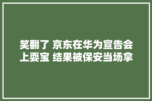 笑翻了 京东在华为宣告会上耍宝 结果被保安当场拿下