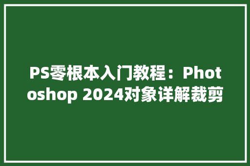 PS零根本入门教程：Photoshop 2024对象详解裁剪对象