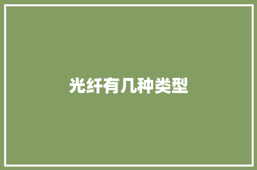 光纤有几种类型