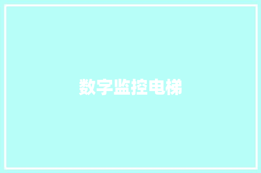 数字监控电梯