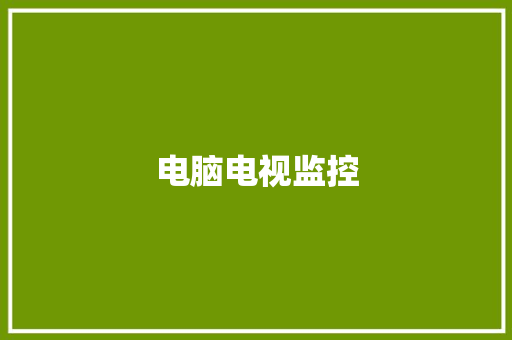 电脑电视监控,显示器无信号黑屏 但电脑一直在运行。