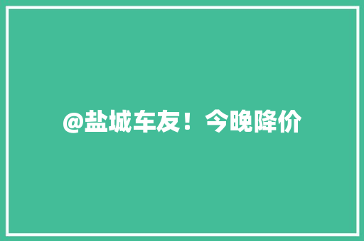 @盐城车友！今晚降价 @盐城车友！今晚降价 智能家居