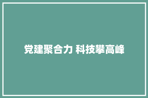 党建聚合力 科技攀高峰 党建聚合力 科技攀高峰 人工智能