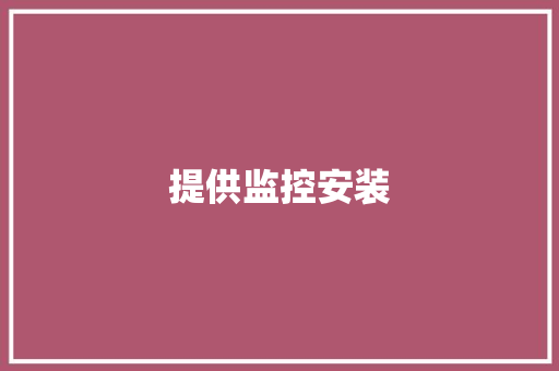 提供监控安装