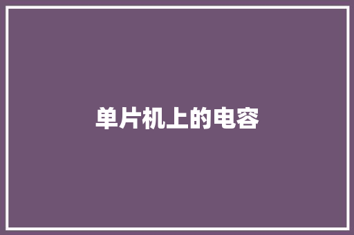单片机上的电容