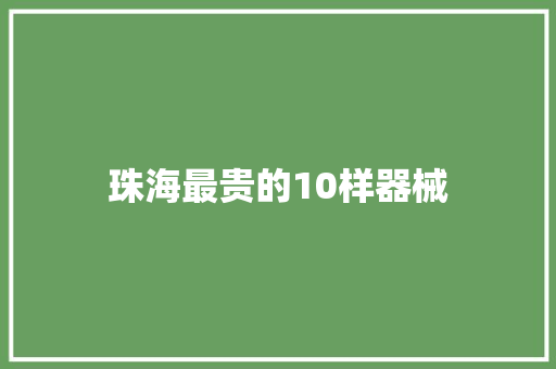 珠海最贵的10样器械