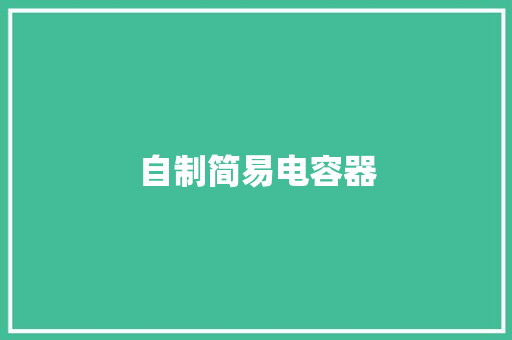 自制简易电容器