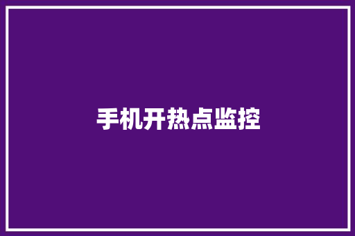 手机开热点监控,记录仪哪个牌子质量可靠。