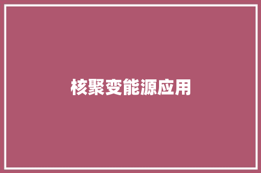 核聚变能源应用
