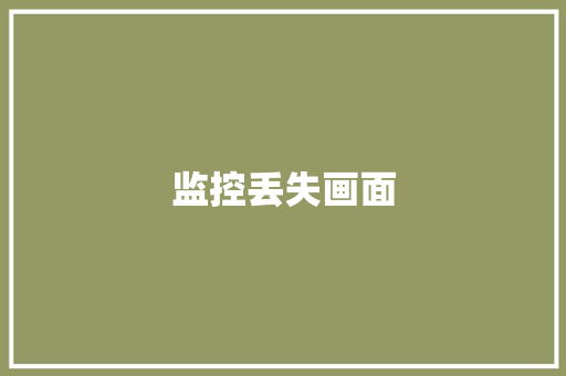 监控丢失画面,画面变清晰。