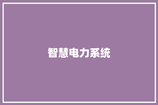 智慧电力系统