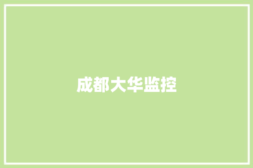成都大华监控