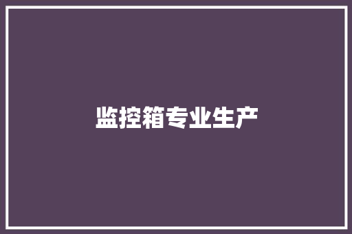 监控箱专业生产