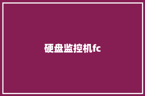 硬盘监控机fc