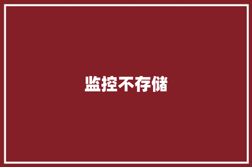 监控不存储