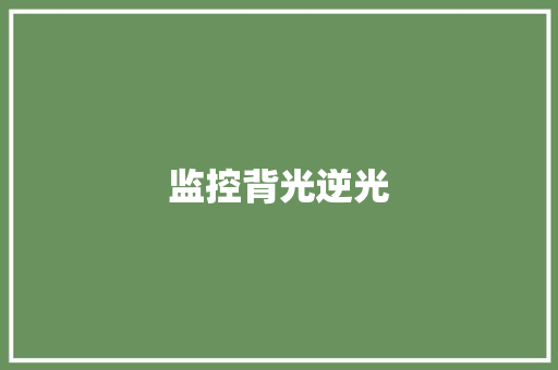 监控背光逆光