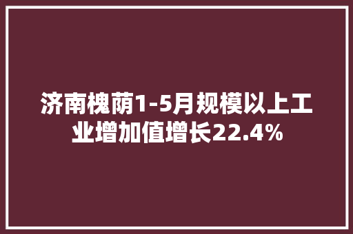 济南槐荫1-5月规模以上工业增加值增长22.4%