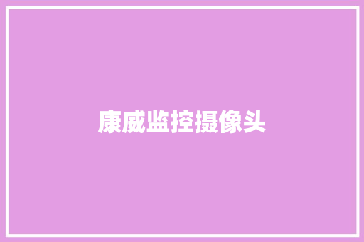康威监控摄像头