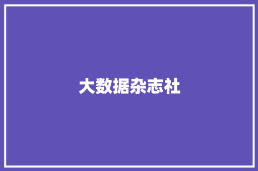 大数据杂志社