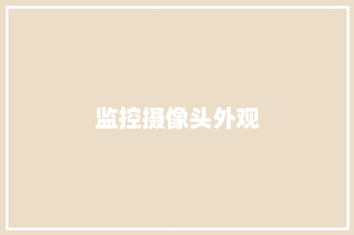 监控摄像头外观 监控摄像头外观 人工智能