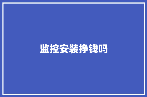 监控安装挣钱吗