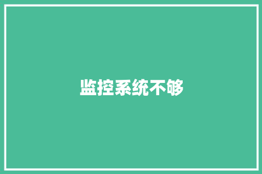 监控系统不够